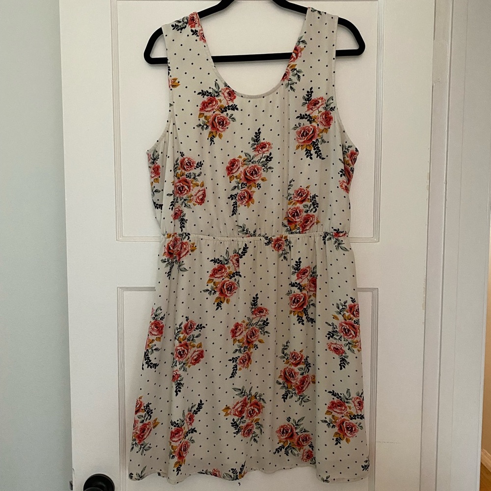 Floral and polka dot dress